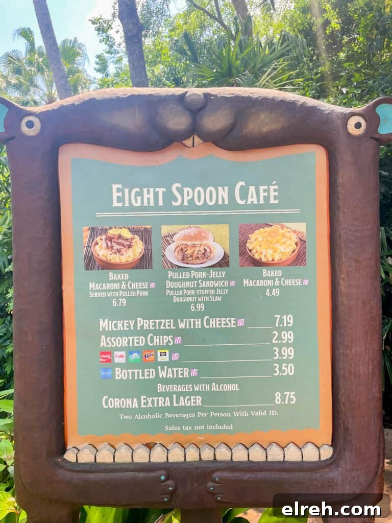 Menu board from Eight Spoon Cafe.