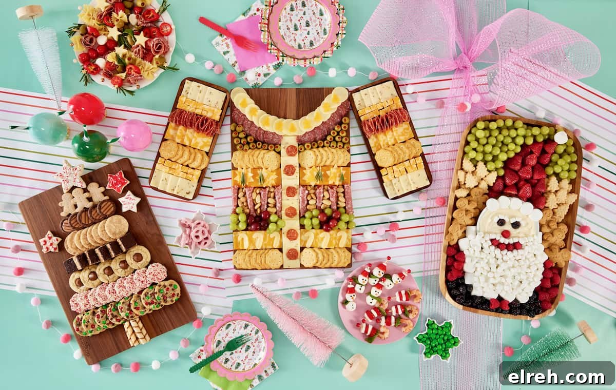 Throw an Ugly Sweater Holiday Party: Ideas and Tips 5 A holiday spread for an ugly holiday sweater party.
