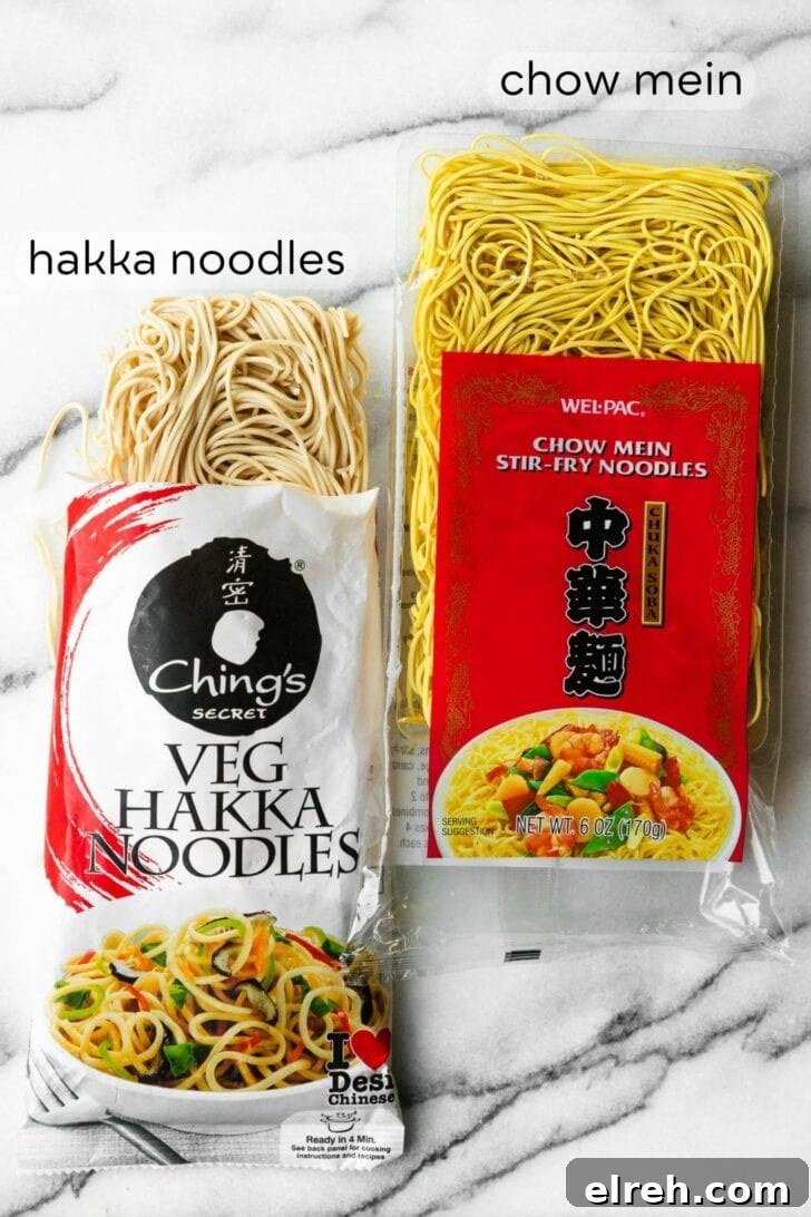 2 Hakka Noodle or Chow Mein Brands side by side