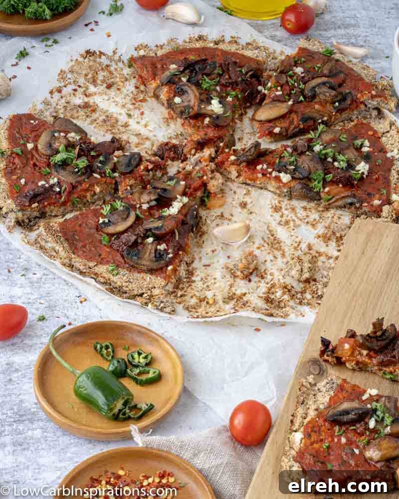 How to Make Mushroom Pizza with Cauliflower Crust 20 Mushroom Pizza Recipe with Cauliflower Crust cut into slices on parchment paper