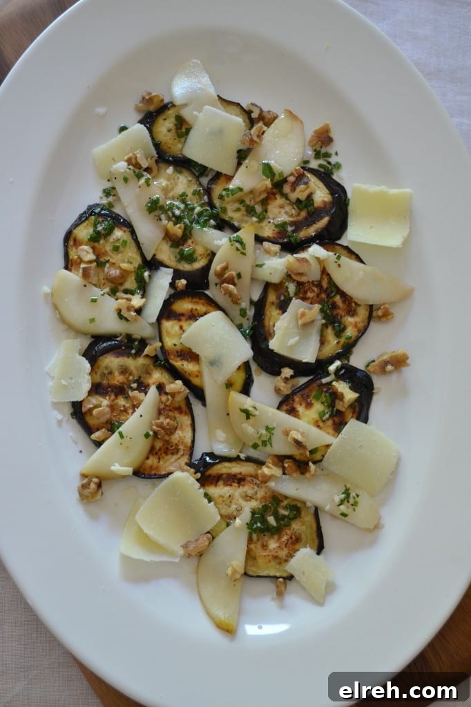 Grilled Eggplant, Pear, and Pecorino Salad Grilled Eggplant, Pear and Pecorino Salad