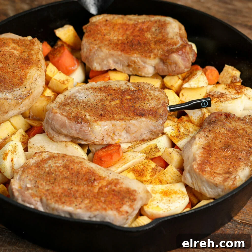 Easy One Dish Pork Chops and Root Vegetables