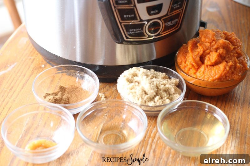 Instant Pot Spiced Pumpkin Butter Ingredients