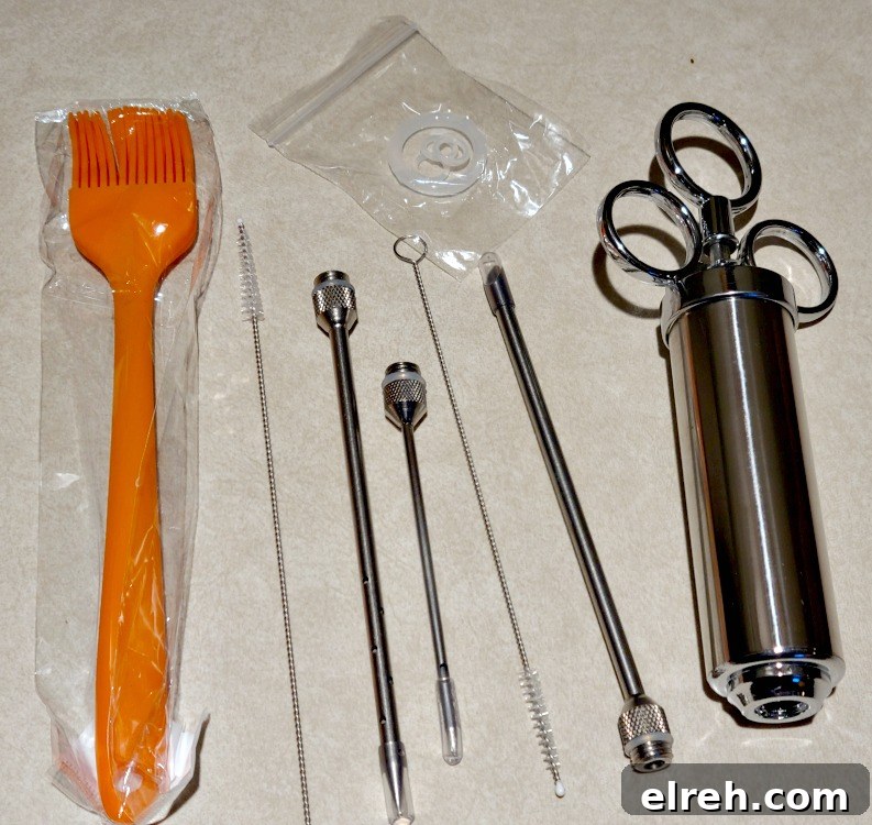 Meatl injector kit on counter top