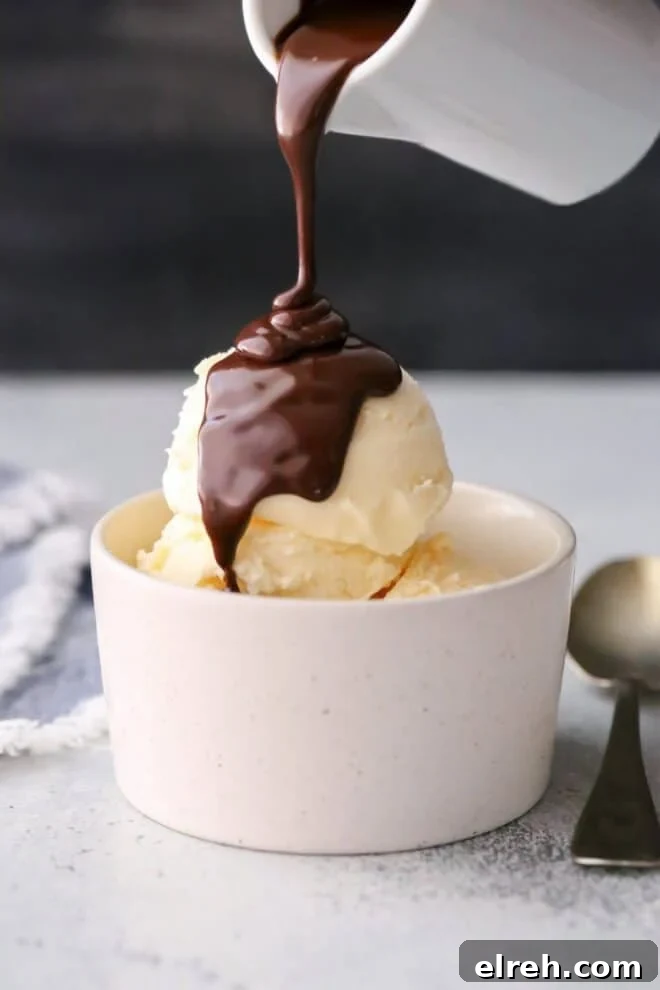 This is the richest, most chocolaty hot fudge sauce you've ever tasted! It's the perfect topping for ice cream and other desserts.