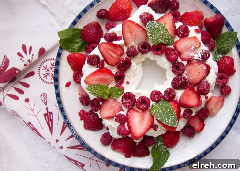 30+ Holiday Dessert Recipes from Around the World 20 Fruit Pavlova Wreath