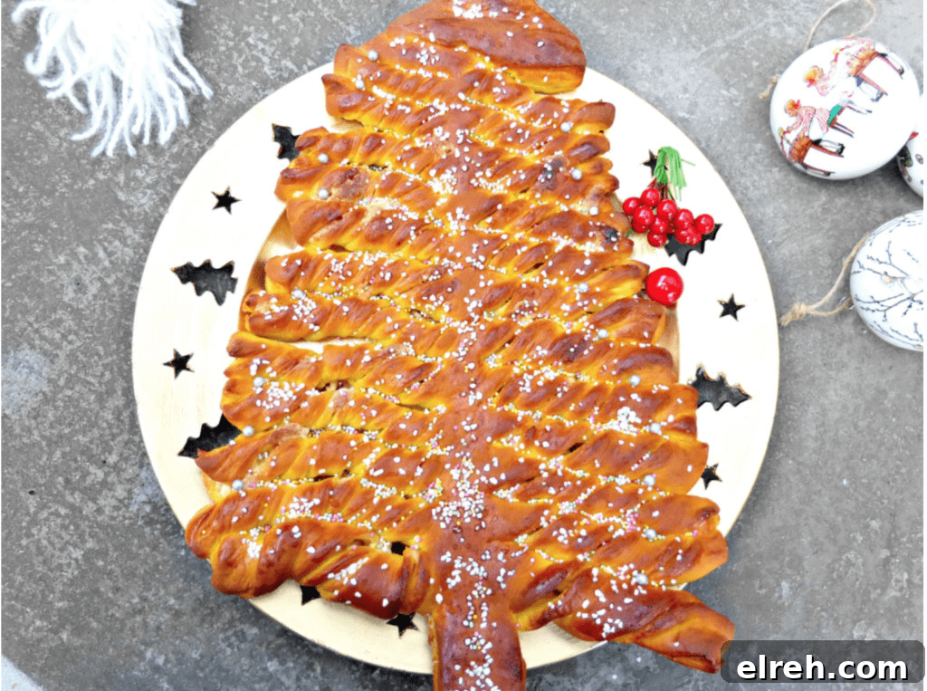 30+ Holiday Dessert Recipes from Around the World 23 Saffron and White Chocolate Christmas Tree Bread