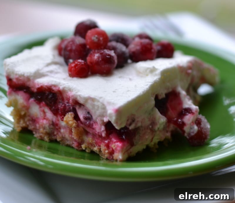 30+ Holiday Dessert Recipes from Around the World 6 Cranberry Lush Cake