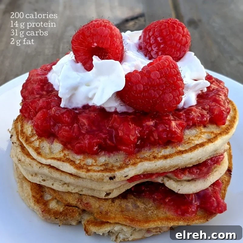 Pancakes with raspberries and whipped cream