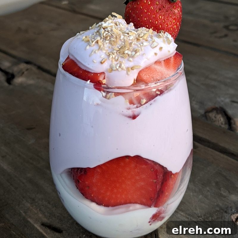 Greek yogurt strawberry parfait
