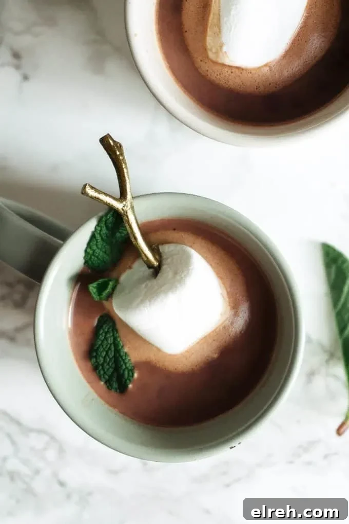 Creme de Menthe Hot Chocolate Recipe 6 one mug of boozy mint hot chocolate