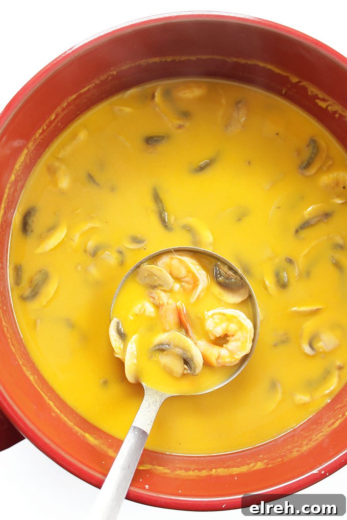 Thai Shrimp and Sweet Potato Soup Recipe 4 Thai Sweet Potato Soup with Shrimp - Pureed sweet potato with shrimp and mushrooms and all of the Thai flavors. An EASY and tasty recipe! Gluten free | robustrecipes.com