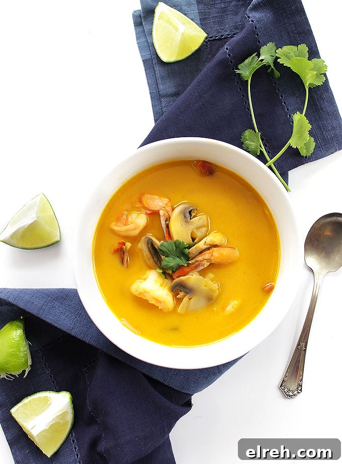Thai Shrimp and Sweet Potato Soup Recipe 5 Thai Sweet Potato Soup with Shrimp - pureed sweet potato, mushrooms, cilantro. Warming and tropical. Such an EASY recipe! Gluten free | robustrecipes.com