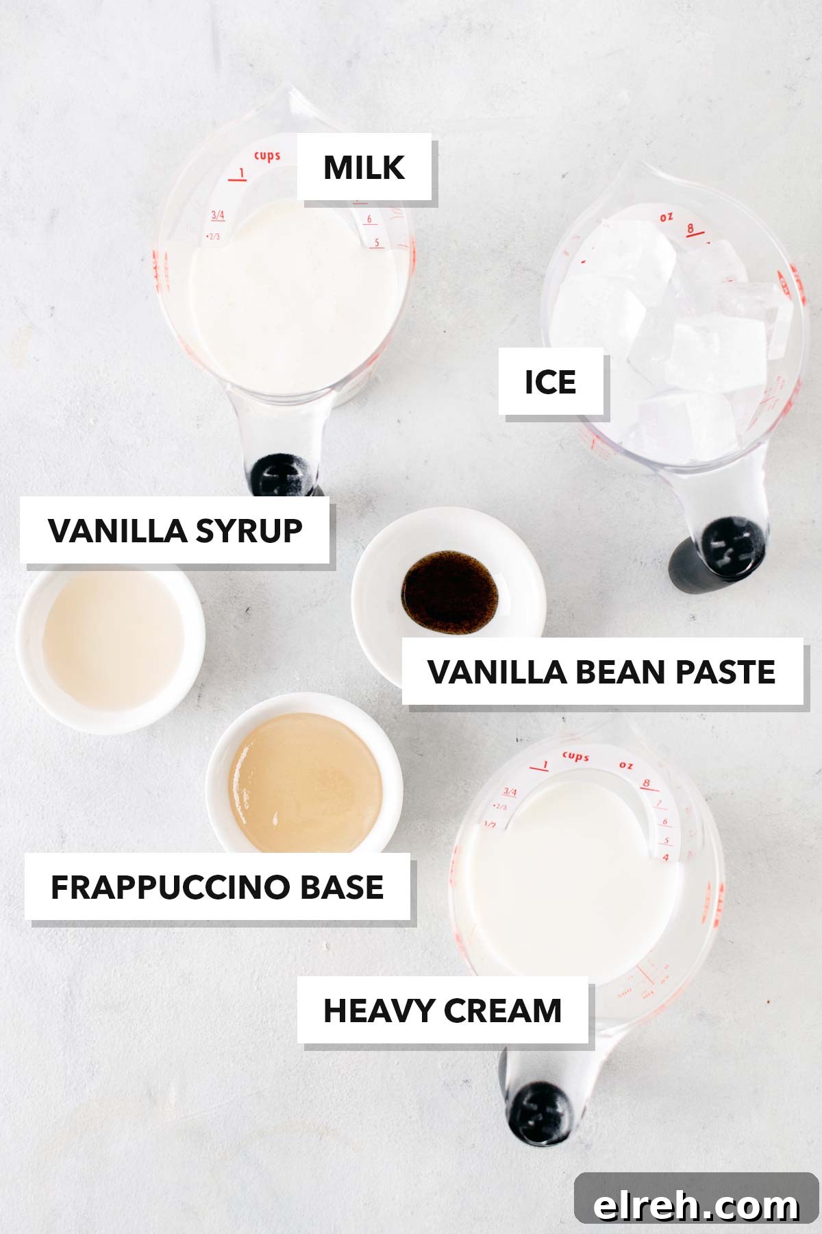 Vanilla Bean Frappuccino Starbucks Copycat Recipe 4 Vanilla Bean Frappuccino ingredients.