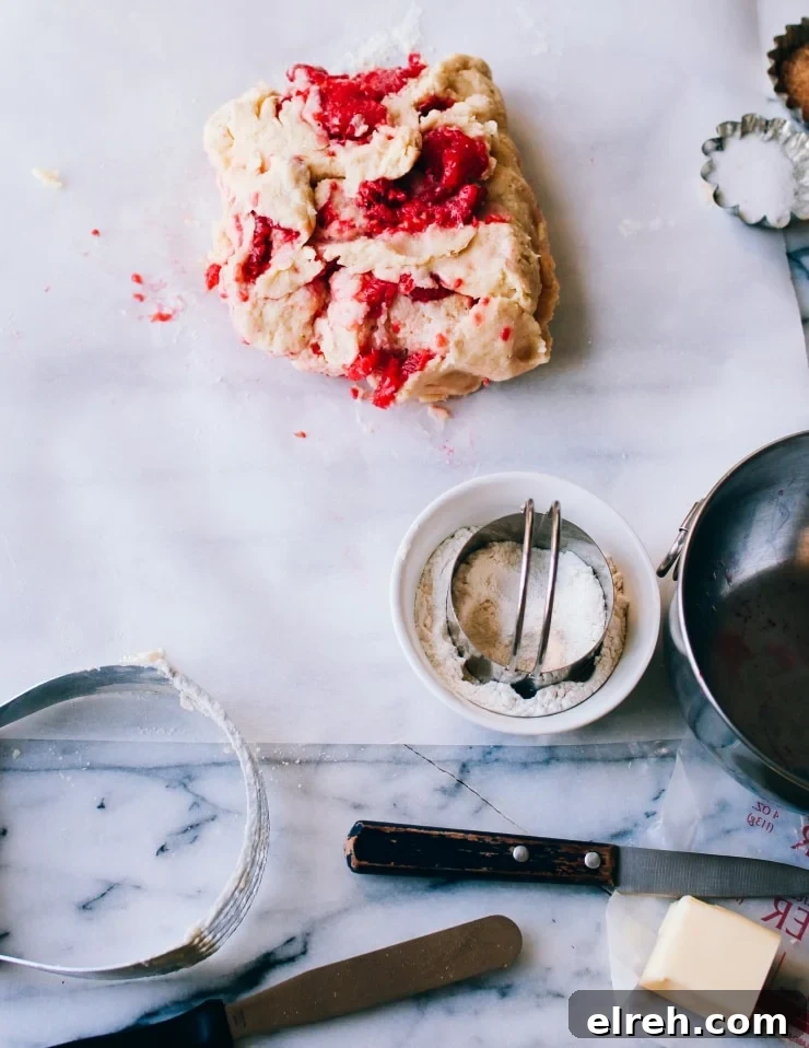Mixed raspberry scone recipe dough | sophisticatedgourmet.com