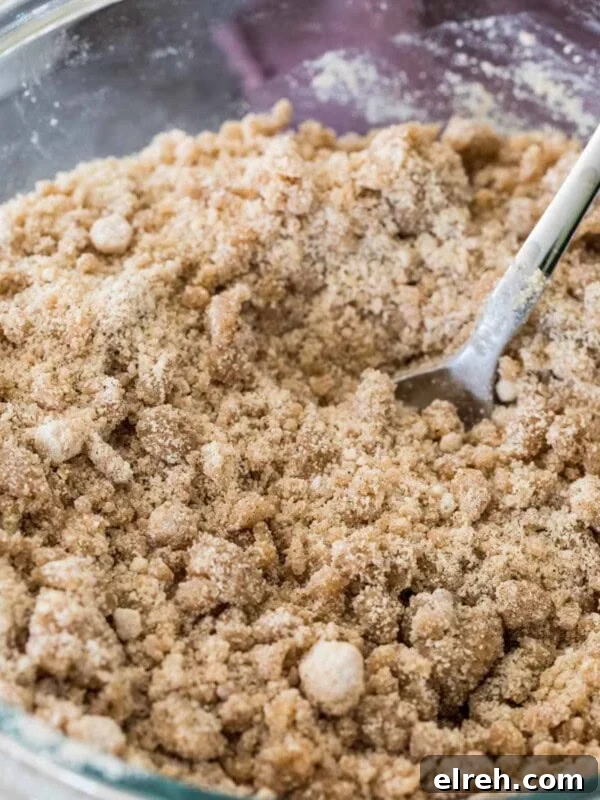 Closeup showing mixed topping.