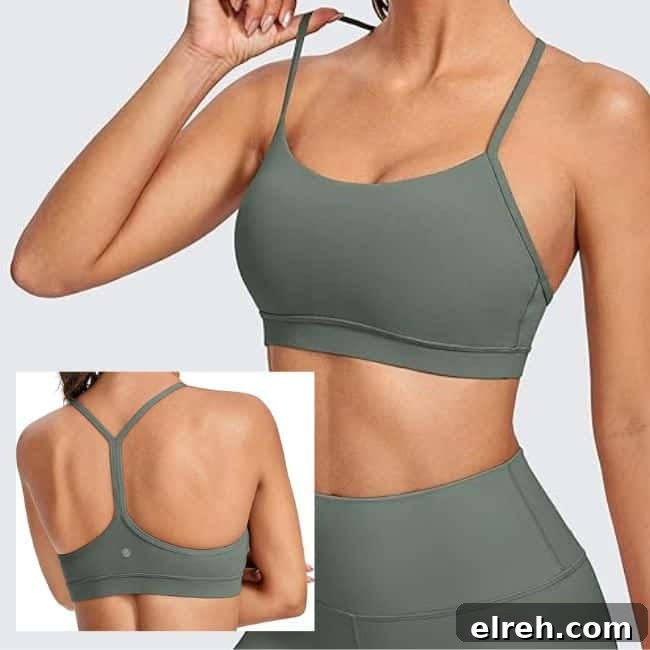 strappy y-back light support sports bra
