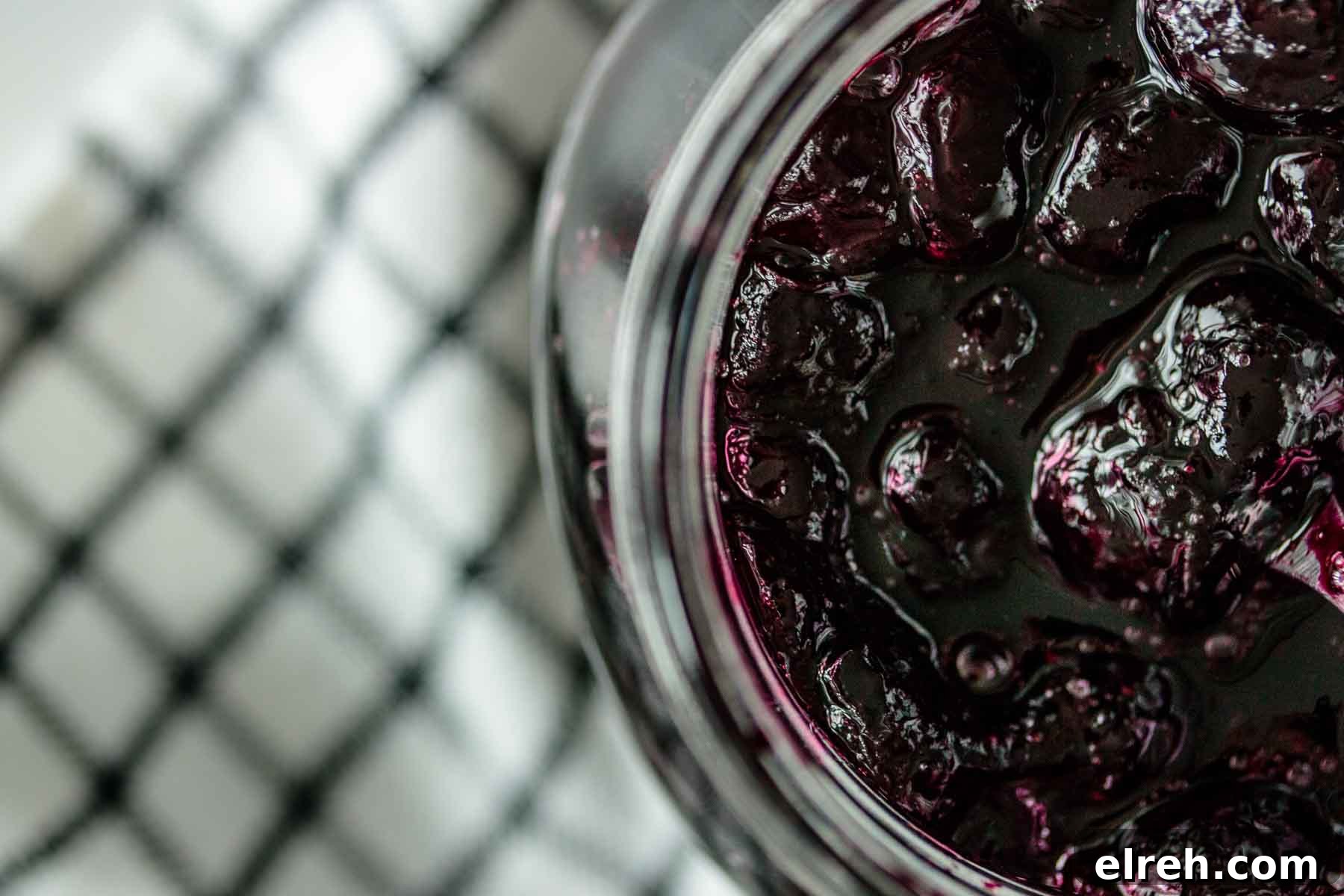 Blueberry compote in a jar