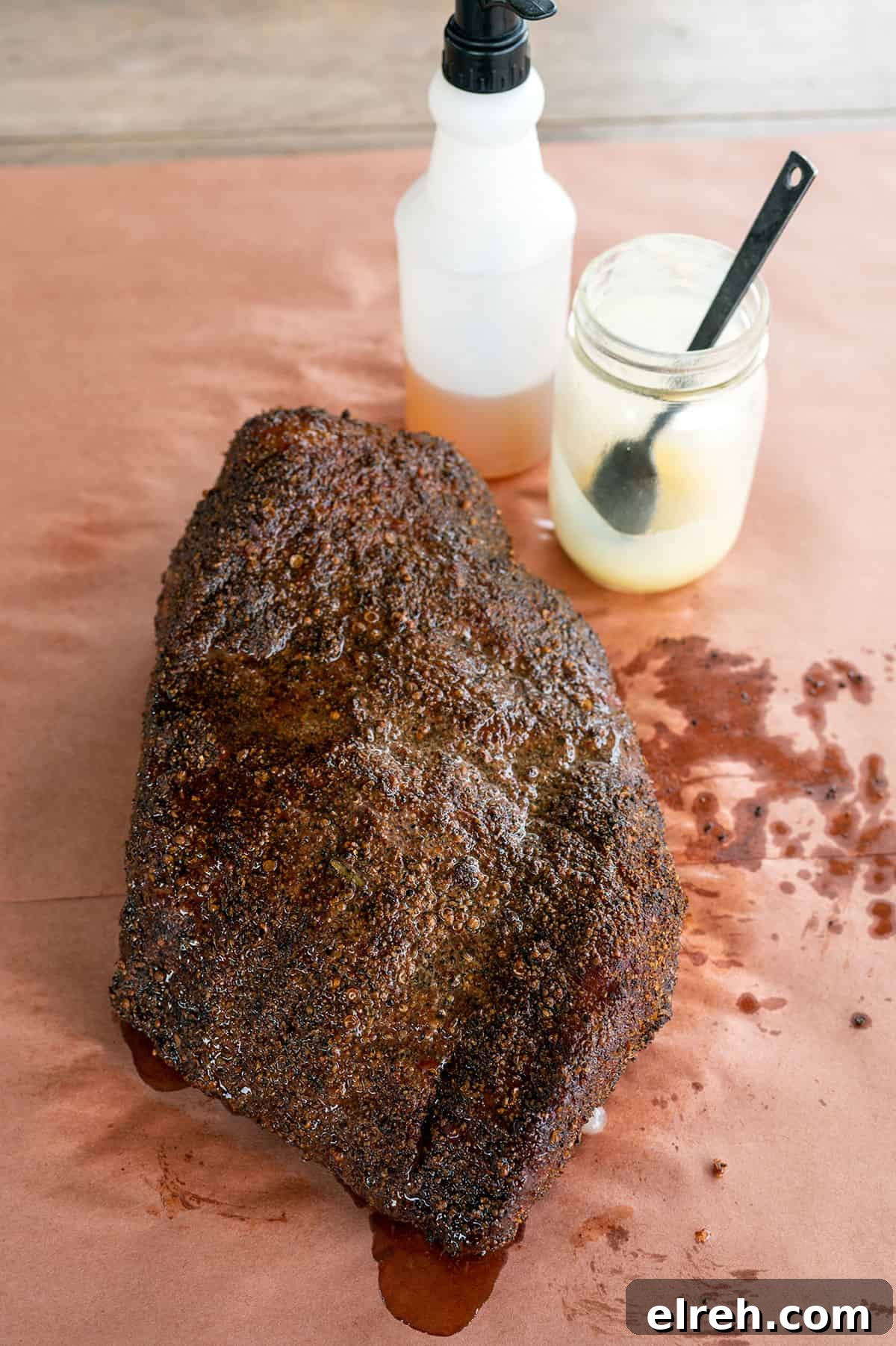 smoked brisket pastrami topped with apple cider vinegar and beef tallow.