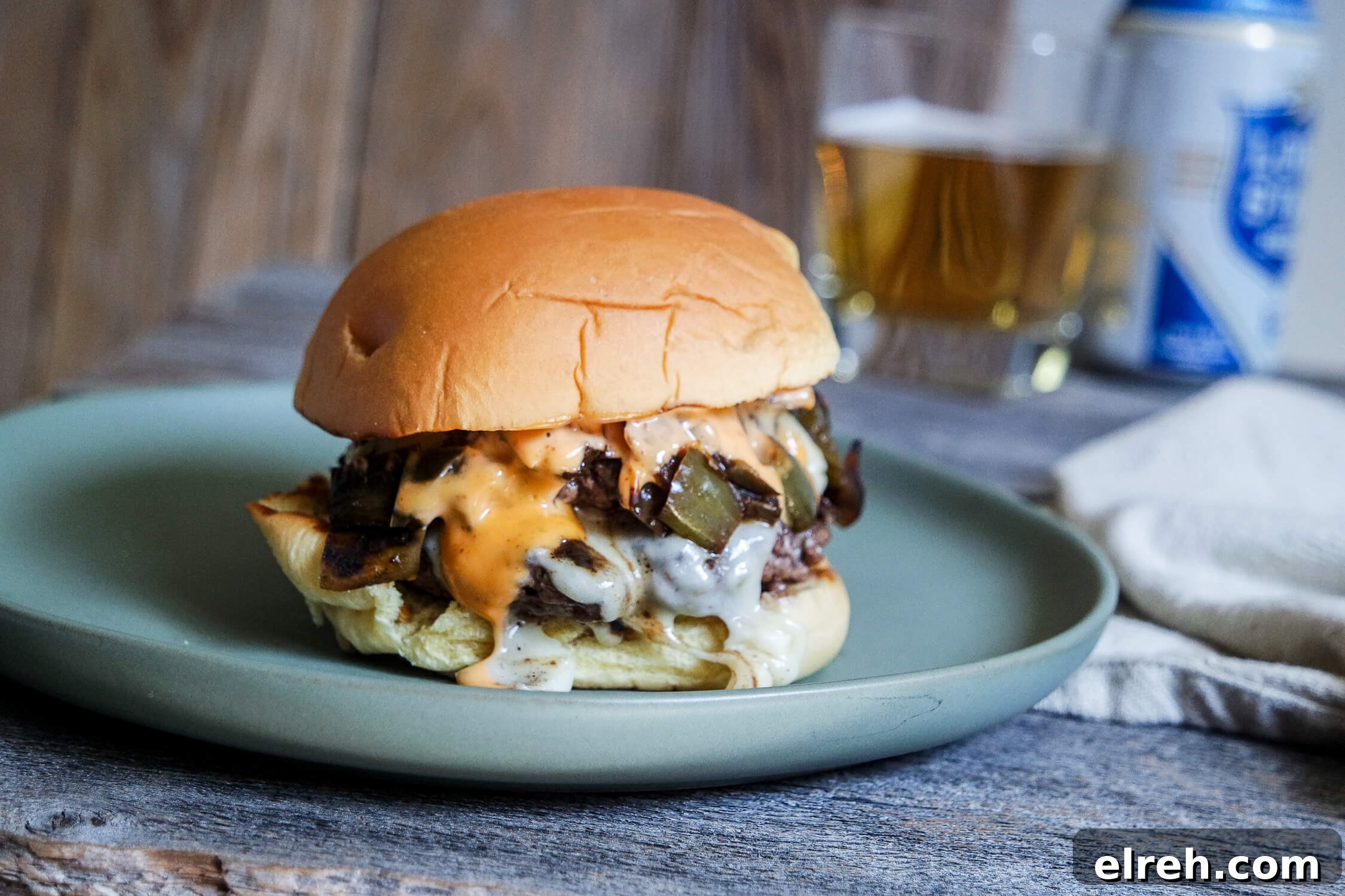 melty green chile cheeseburger