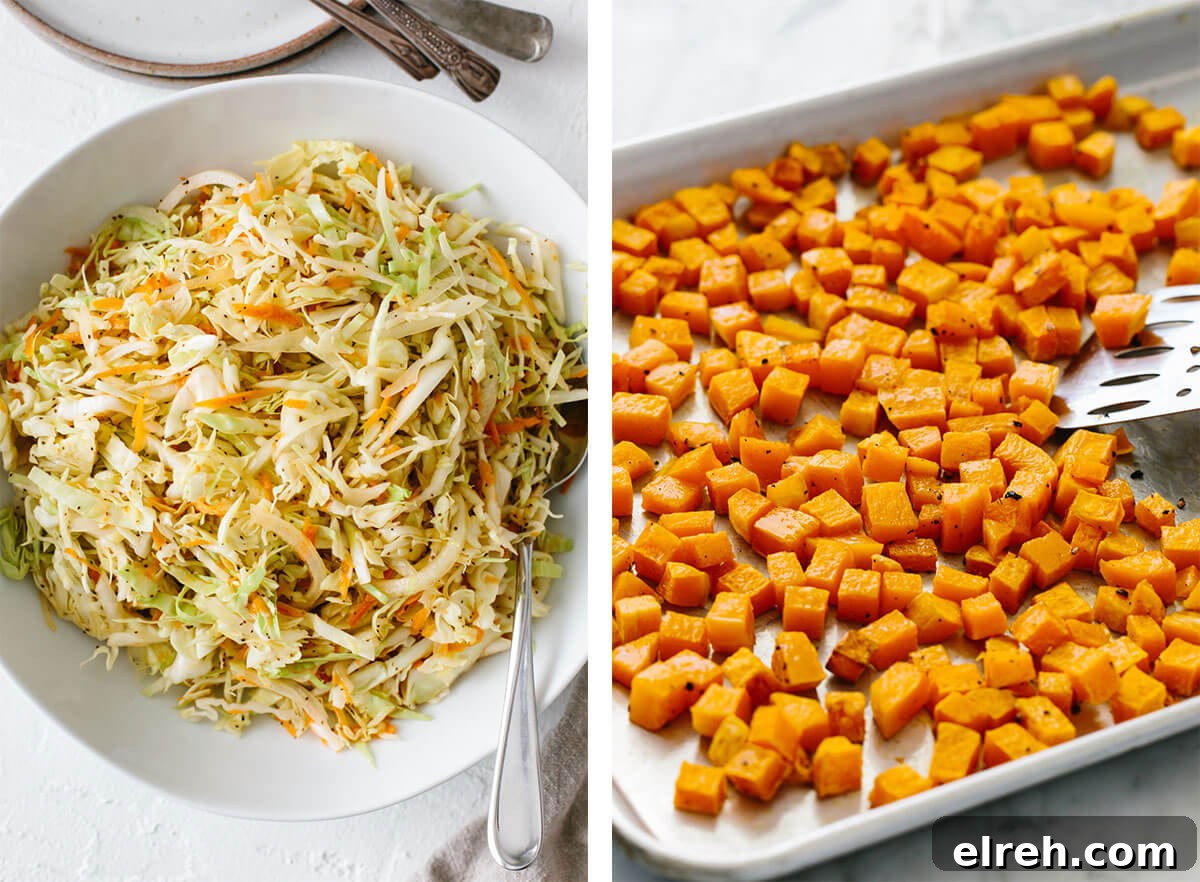 Vegetable ingredients for meal prep recipes.
