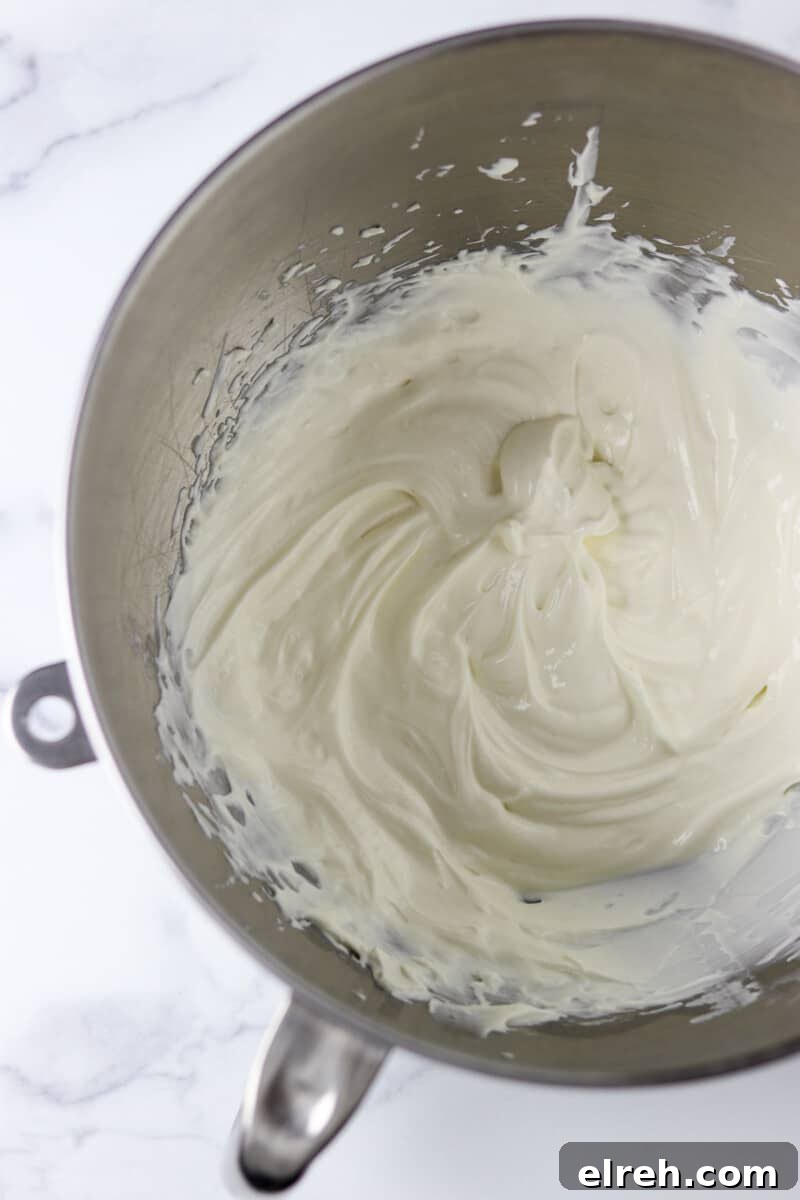 Whipped Vanilla Cream Skyr in a metal bowl.