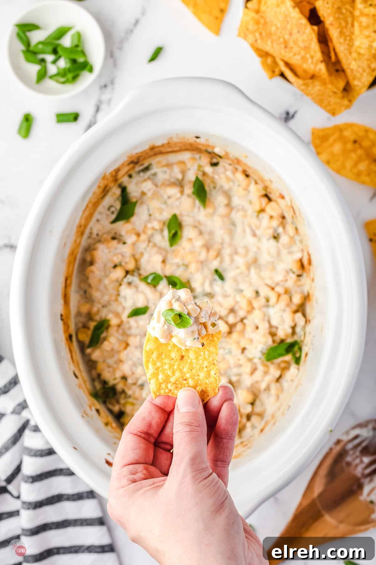Crock Pot Cheesy Corn Dip Recipe 10 corn dip on a chip