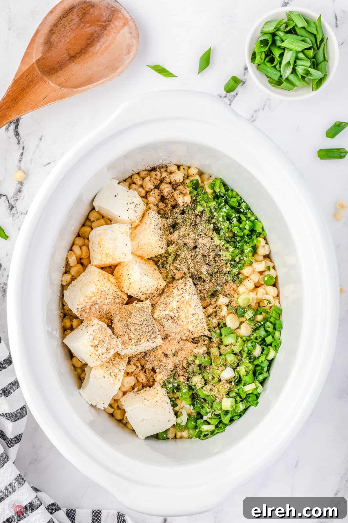 Crock Pot Cheesy Corn Dip Recipe 4 ingredients in a crockpot