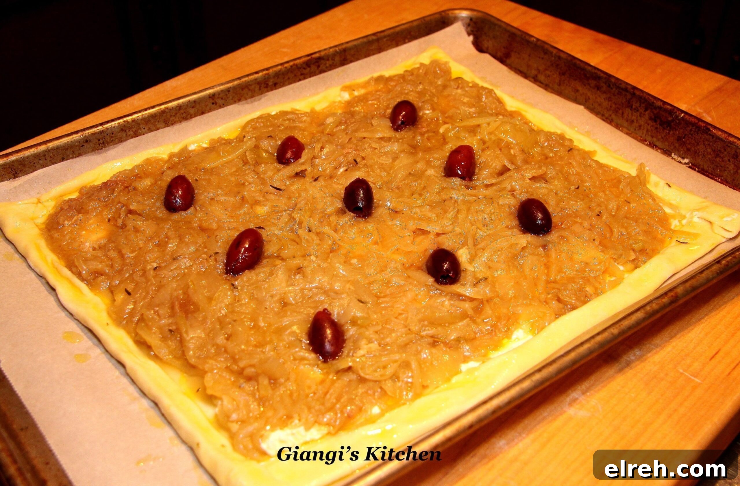 Nicoise Onion Tart with Anchovies and Black Olives 2 Pissaladiere