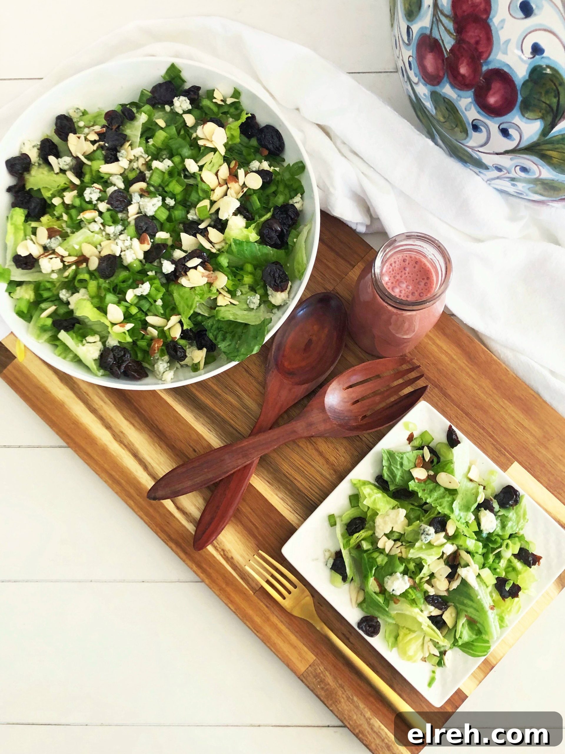 Cherry Vinaigrette Dressing with Balsamic and Honey 5 cherry salad with gorgonzola and toasted almonds and cherry dressing