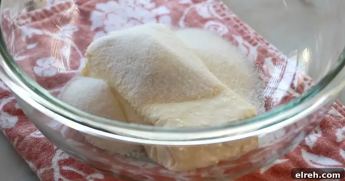 Mini Strawberry Cheesecake Bites Recipe 10 cream cheese, sugar and salt in a bowl