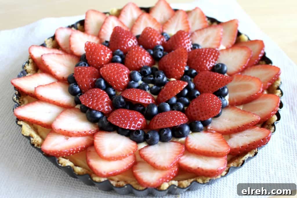 Strawberry and blueberry tart