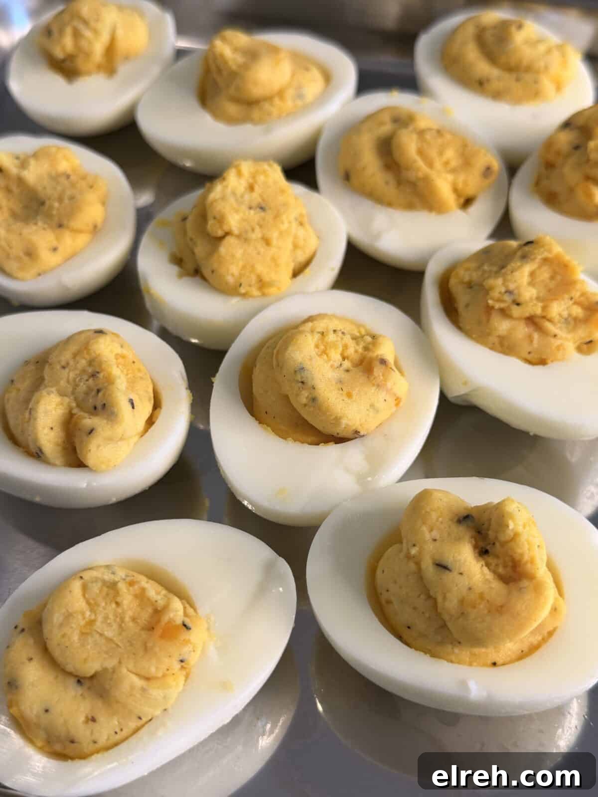 Carbonara-Style Deviled Eggs with Crispy Pancetta 4 Finished carbonara deviled eggs