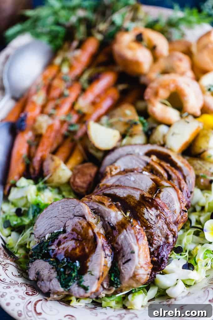roast leg of lamb sliced with gravy