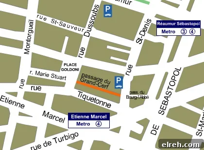 Where to find Le Passage du Grand Cerf, a shopping arcade in Paris. Map (c) Passage du Grand Cerf. // FoodNouveau.com