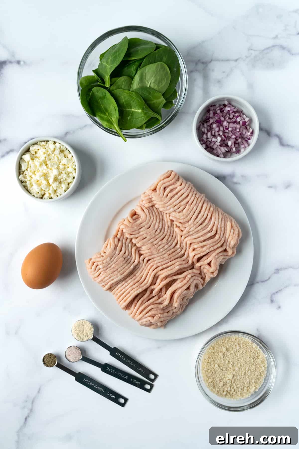Greek Spinach Feta Chicken Burgers 3 Spinach Feta Chicken Burgers Ingredients.