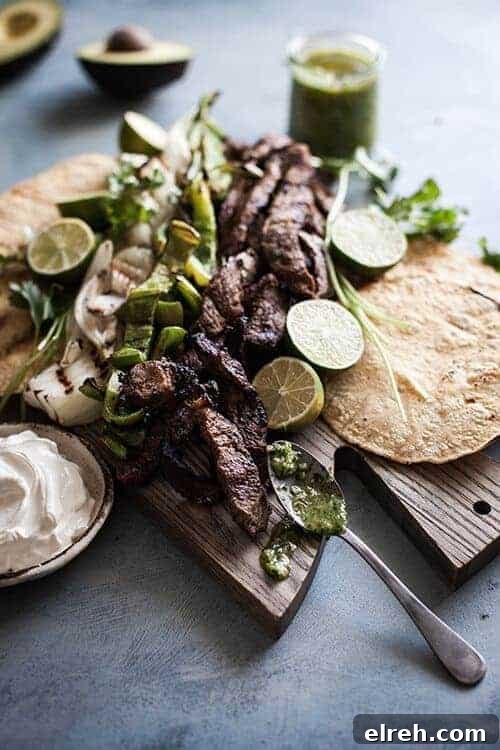 Paleo Grilled Steak Fajitas with Chimichurri Sauce 3 Grilled Steak Fajitas with Chimichurri Sauce
