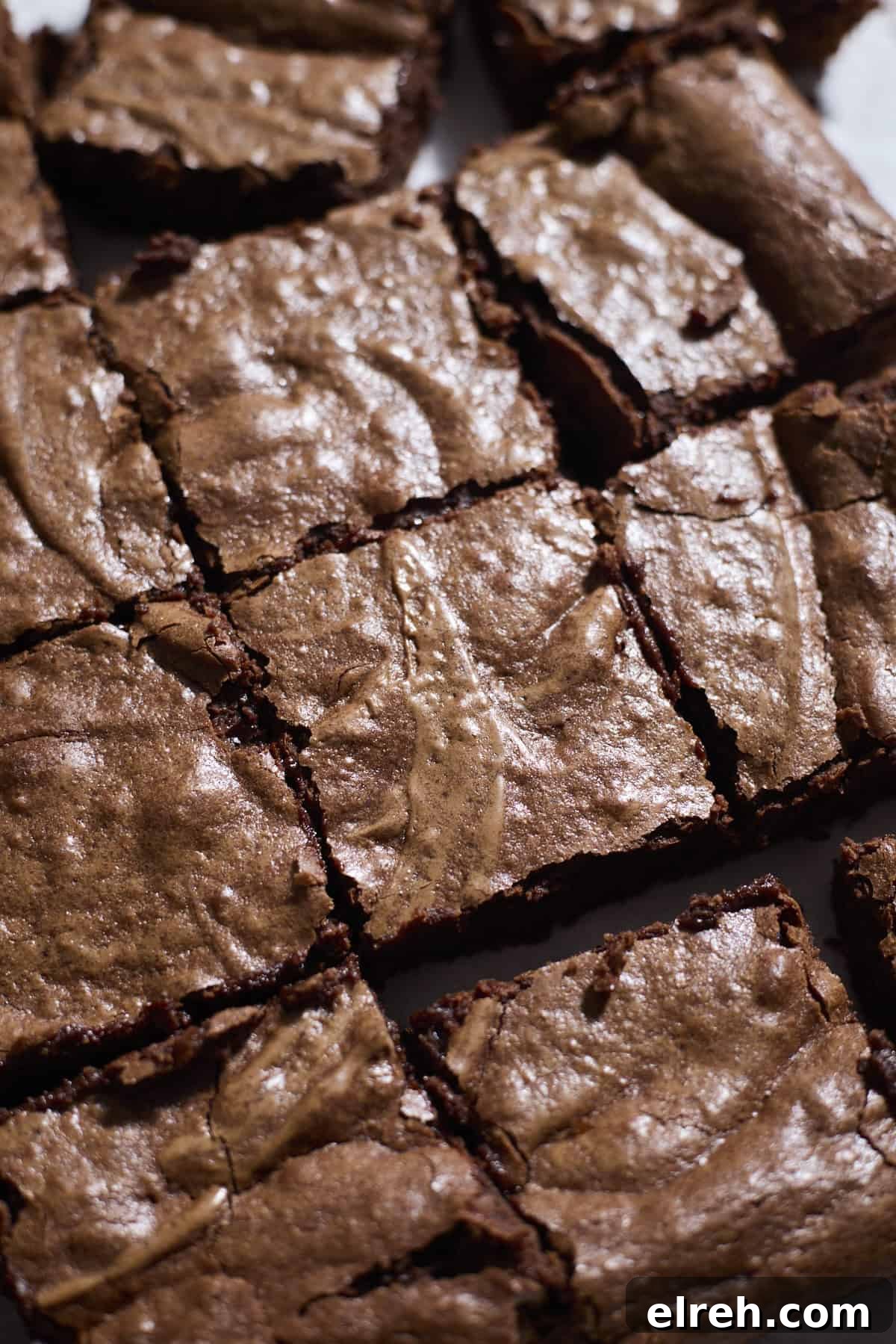 Sliced brownies for serving.