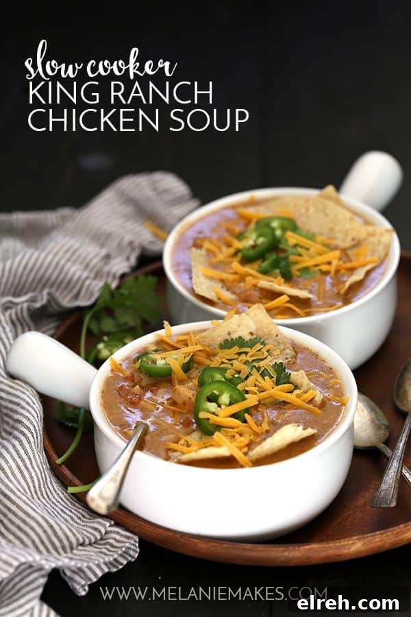 Slow Cooker King Ranch Chicken Soup