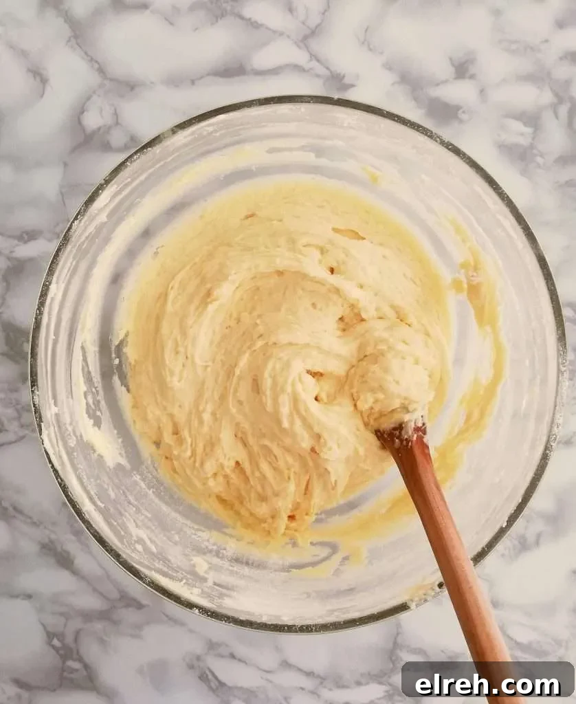 Moist Sour Cream Pound Cake Recipe 6 sour cream pound cake batter in bowl ready