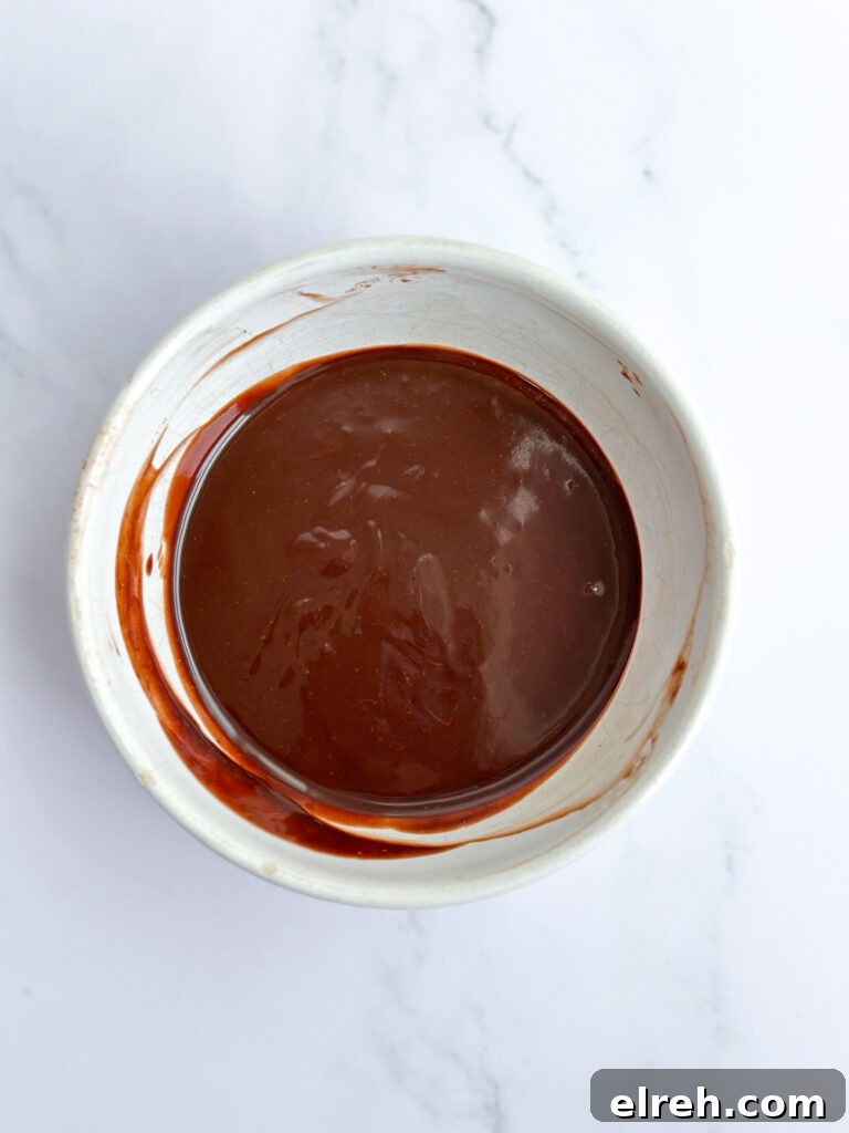 chocolate ganache in a bowl