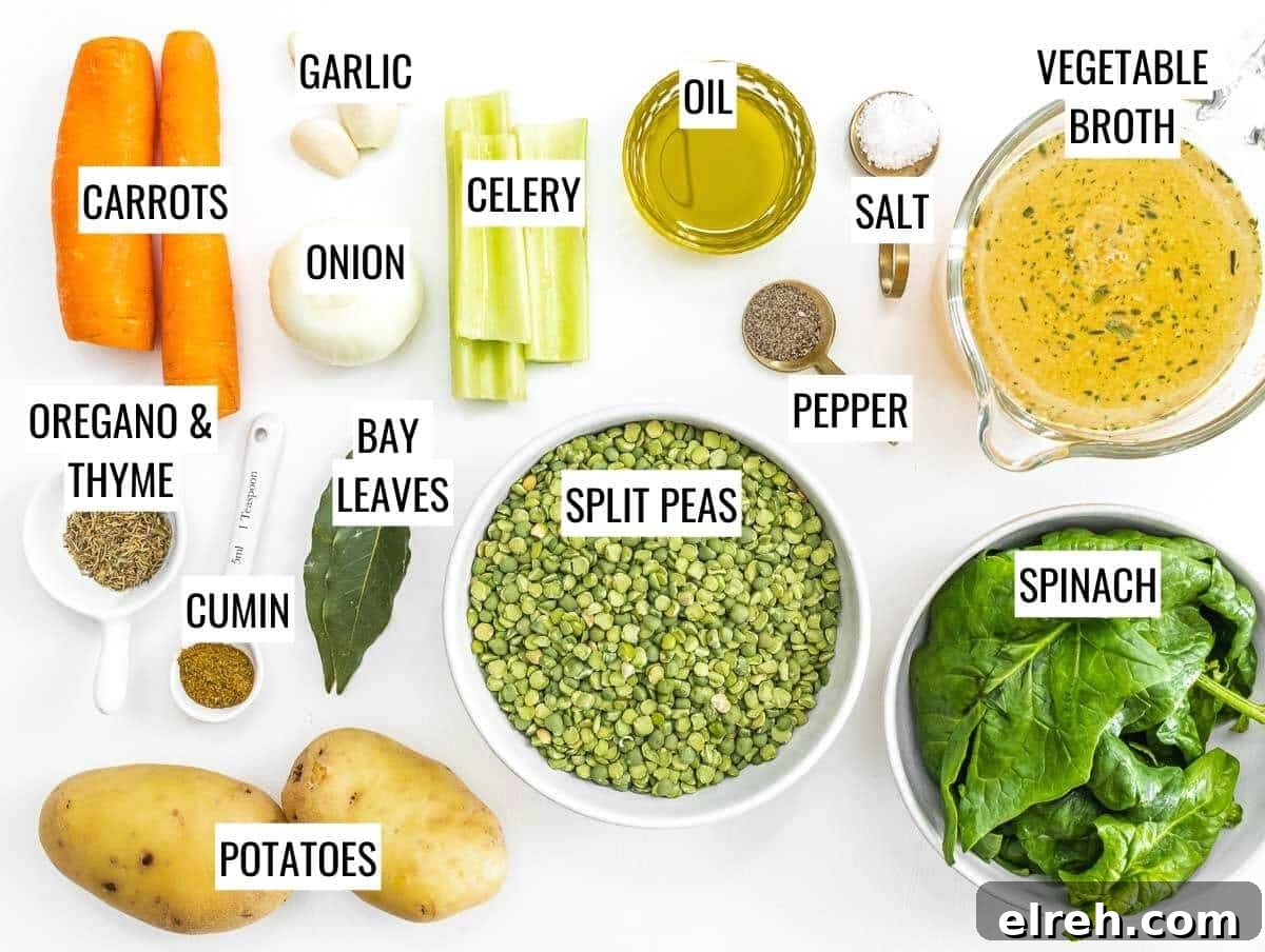 Classic Split Pea Soup Recipe with Ham 4 Split pea soup ingredients
