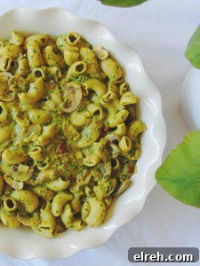 Creamy spinach pesto pasta