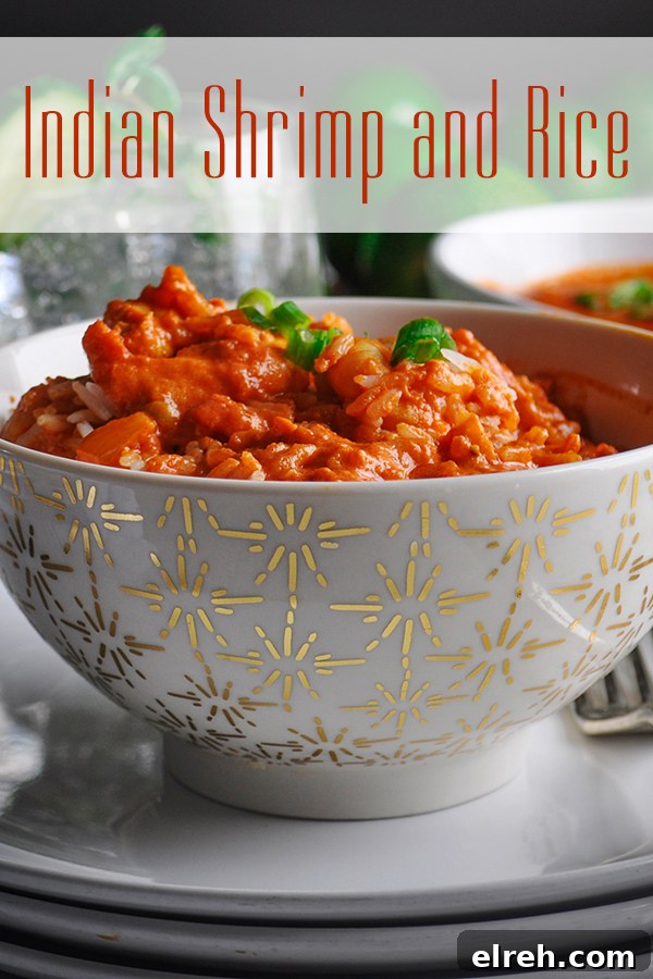 A bowl of Indian Shrimp and Rice.