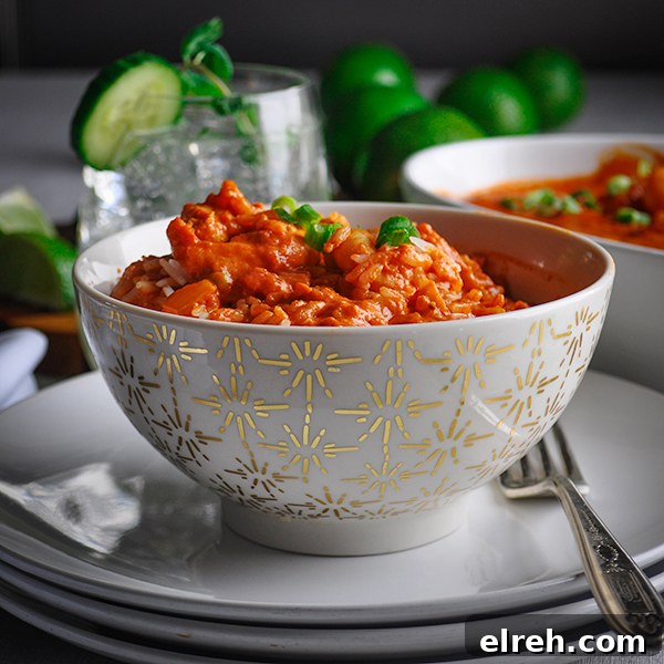 A bowl of Indian Shrimp and Rice.