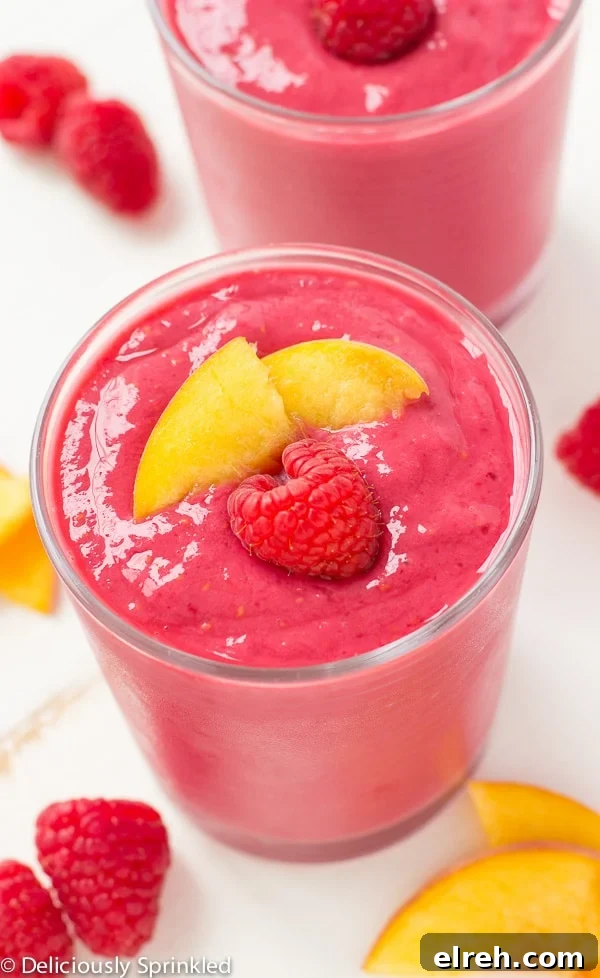 Refreshing Raspberry Peach Smoothie Recipe 6 Raspberry Peach Smoothie