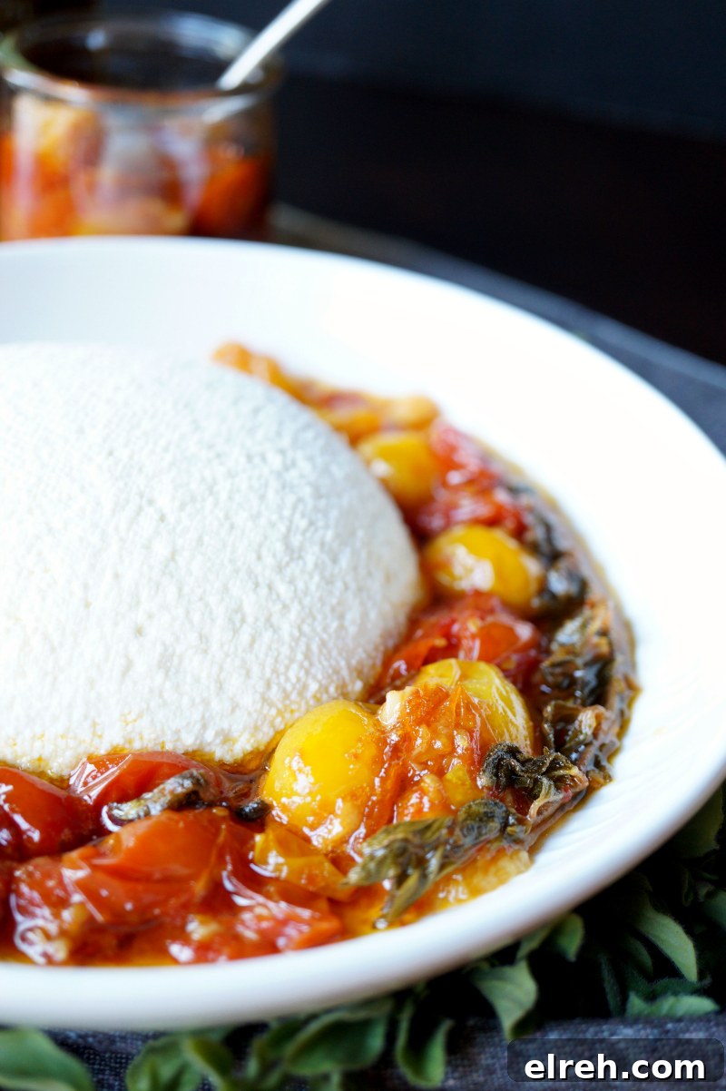 homemade ricotta with tomato garlic confit | The Baking Fairy