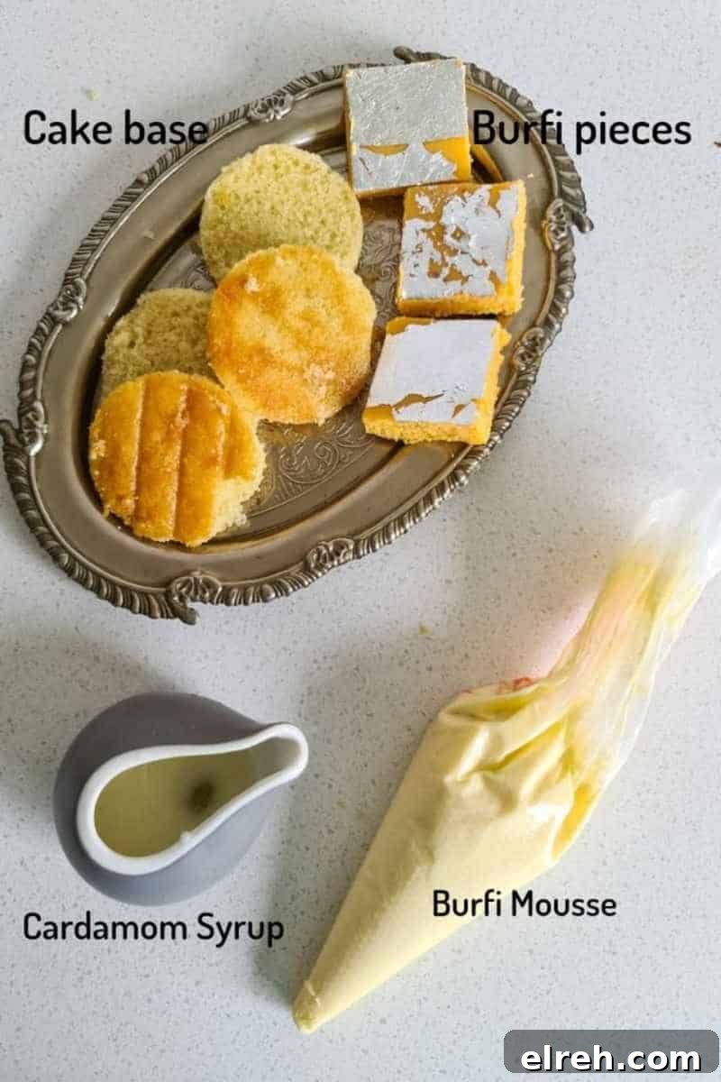 things needed to make the cake is arranged neatly 