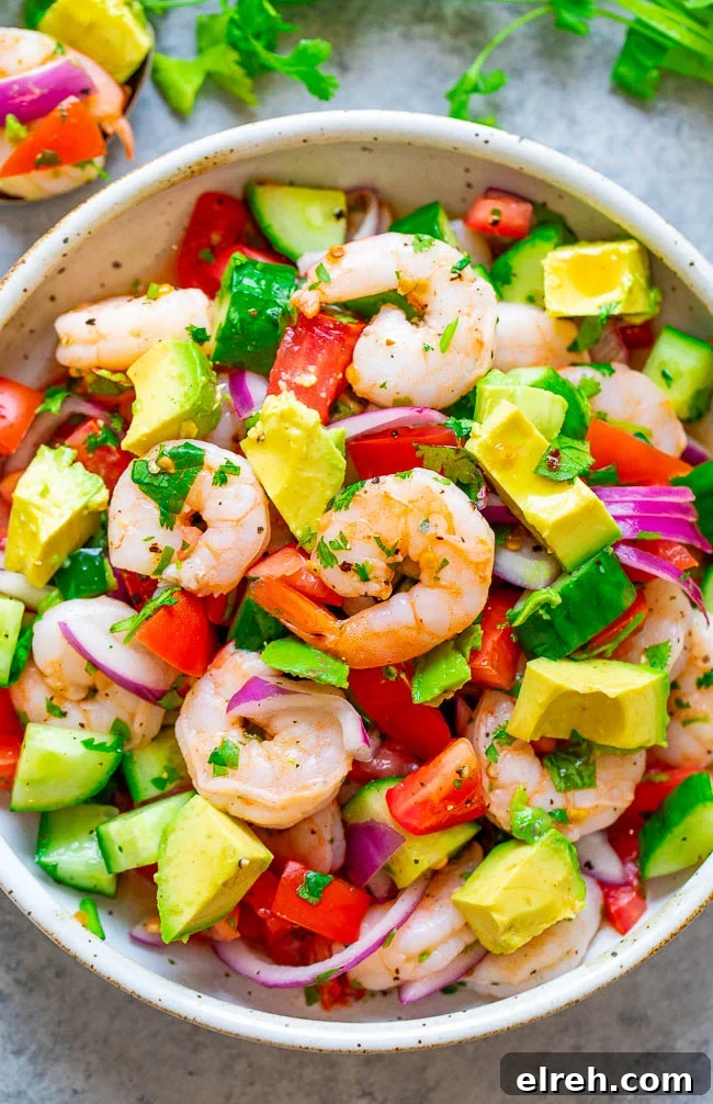 Authentic Mexican Shrimp Cocktail Recipe 18 Shrimp Ceviche in a bowl.