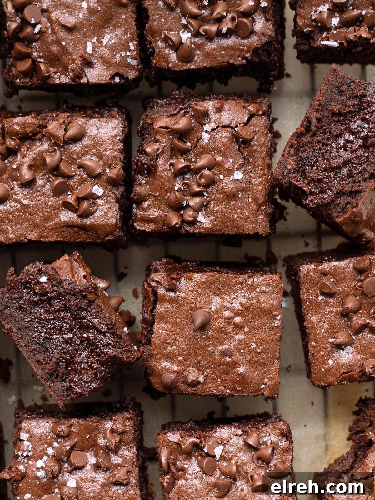 Fudgy Sourdough Chocolate Brownies Recipe 3 Close-up view of fudgy brownie texture